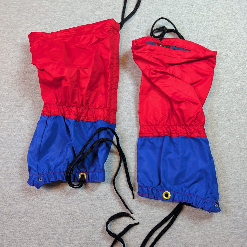 West Ridge Designs Gore-Tex Hiking Gaiters Red Blue Made in USA Vintage YKK Zip